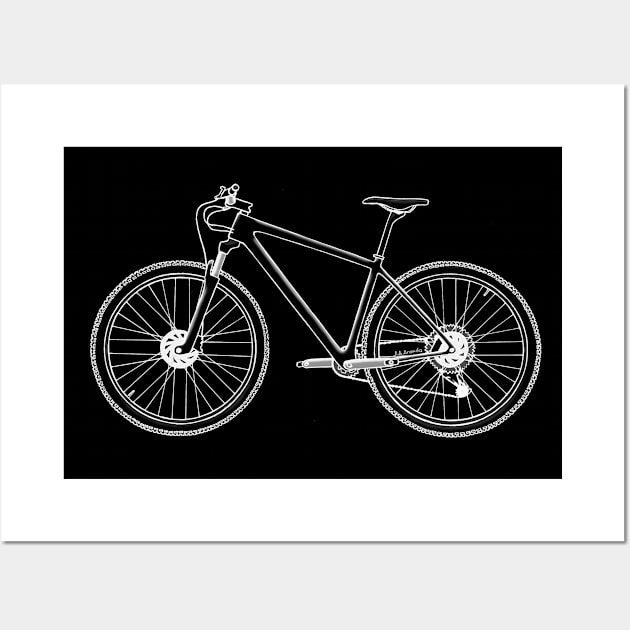 MTB white drawing Wall Art by jaagdesign